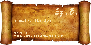 Szmolka Baldvin névjegykártya